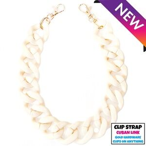 Cuban Link Purse Chain Clip Strap IVORY